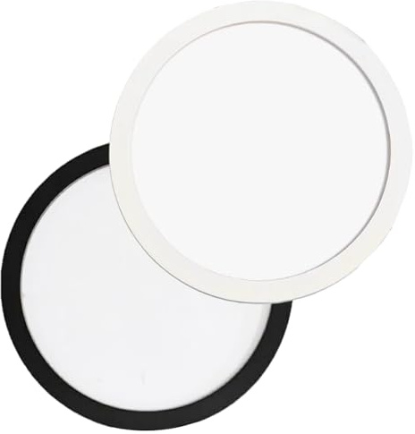 Uanqfegy 20 cm rustika runda bildramar, 2-pack harts cirkulär fotohållare väggdekor för hem, kontor, hotell (svart + vit)