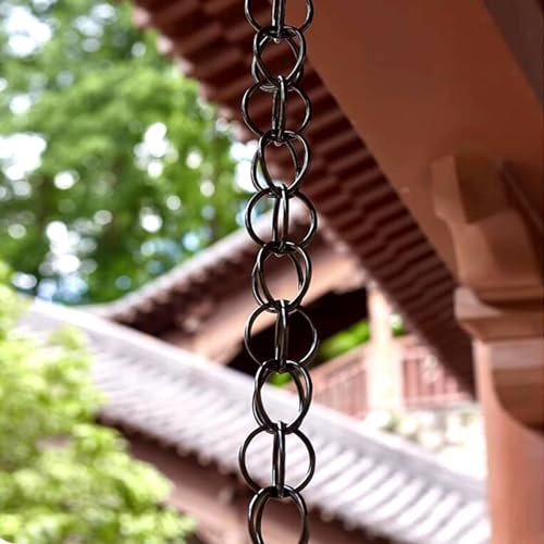 Regnkedjor Ringregnkedjor Ersättningsstuprör, Dubbla Cirkulära Hängrännkedjor För Verandatakränering, Funktionell Och Dekorativ Regnfångarkedja,1-150cm (5ft)