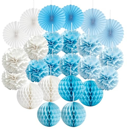 Xinjiayi 24 bolas de panal de abeja, color azul, papel decorativo