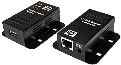 LogiLink UA0267 USB 2.0 Cat.5 Extender bis 50m mit 4 Port Hub, PoE schwarz