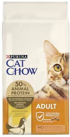 PURINA CAT CHOW | Adulte | Croquettes pour Chat | NaturiumTM | Poulet | 10 kg | Sac