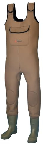 Shakespeare Sigma Neoprene Chest Waders, Overalls, Waders, For Wading , Fly Fishing , Hunting , Muck Work, Unisex, Grey/Green, EU 41 | UK 7 |US 8, 42W