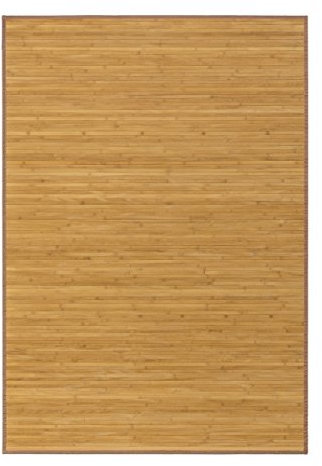 LOLAhome Alfombra de bambú Marrón Claro de 140x200 cm, Antideslizante, Anti Manchas, Resistente a la Humedad, para Salón, Dormitorio, Cocina, Baño, Pasillo, Garaje