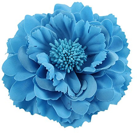 Ansteckblume, Haarblume Haarschmuckin vielen Farben, Haarblüte mit Haarclip und Sicherheitsnadel Blau