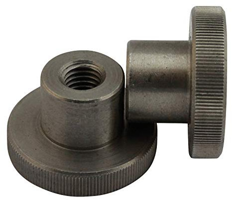 D2D | VPE: 2 Stück - Rändelmuttern M 6 nach DIN 466 hohe Form aus Edelstahl A1 VA - mit gerändeltem Rand