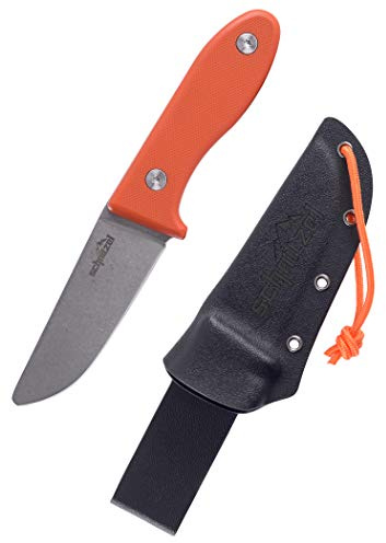 SCHNITZEL UNU, Kindermesser Schnitzmesser und Outdoormesser für Kinder, scharf mit Kydex Scheide und Gürtelhalterung, div Farben (Orange)