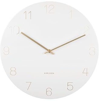 Karlsson Wanduhr Charm - Weiß - Ø40cm | Rund - skandinavisch - Stahl - Wanduhr Modern Wohnzimmer - Wanduhren