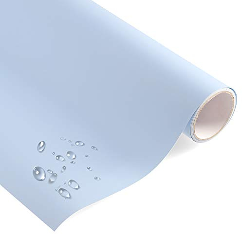 timalo® Premium Möbelfolie selbstklebend uni matt Küchenfolie Klebefolie zum Bekleben von Möbel, Türen PVC Folie Küche Bastefolie Türfolie | Puderblau-M-500x63cm