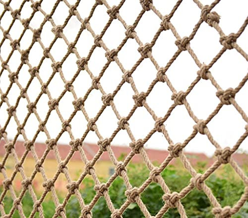 Gartenzaun-Schutzseilnetz, Jute-Schnur, dekoratives Hanfnetz, Hanfnetz, Kinderklettern, Übungsnetz, Veranda, Zaunnetz, Kindersicherheitsnetz, Hanfseil, 1 x 10 m