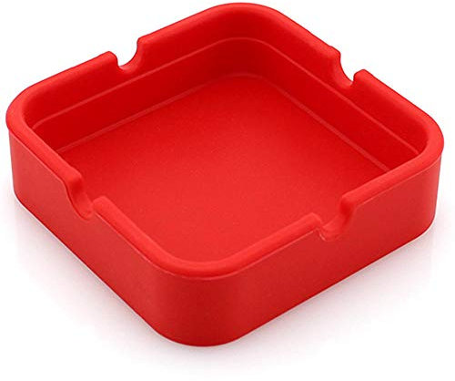 Aschenbecher Windaschenbecher Achenbecher Ornamente Silikon-Aschenbecher Premium-Silikon-Kautschuk-Hochtemperatur-Hitzebeständige Quadratische Design-Aschenbecher-Rot