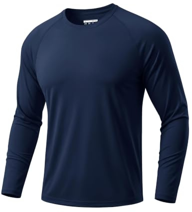 TACVASEN UV Protection T-Shirt Men Lightweight Sport Tops Long Sleeve Sun Protection Shirt UPF 50 + Surfing T Shirt Navy Blue