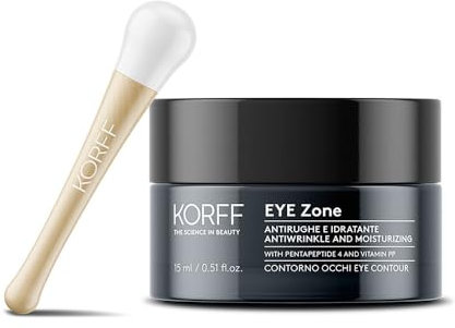 Korff Eye Zone Contorno Occhi Borse e Occhiaie con Acido Ialuronico e Vitamina PP, Anti Rughe e Idratante, 15 ml