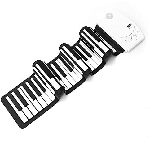 KESHUO Pianoforte Pieghevole 88 Tasti Arrotolano La Tastiera del Piano con La Tastiera Portatile Pieghevole con Pedale con Altoparlante Incorporato per Principianti
