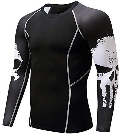 Herren Rash Vest - UPF 50+ Rash Guard Kompressionsshirt Tier Löwenmuster Langarm Schnelltrocknender Neoprenanzug Schwimmoberteil zum Surfen BJJ Jiu Jitsu