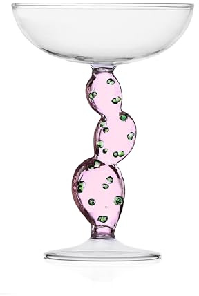 Ichendorf Milano Kaktus Kaktus Rosa, Desert Plants-kollektion, 30 cl, Borosilikatglas, Handgjort