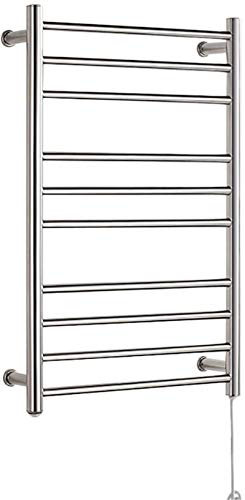 Scaldasalviette Scaldasalviette per Bagno,Scaldasalviette Elettrico a Parete con Termostato Timer Incorporato,Scaldasalviette Elettrico a 10 Barre e Stendino per Bagno Domestico,Montato in Superficie