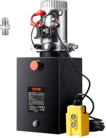 VEVOR Bomba Hidráulica DC 12 V 19 L Unidad Hidráulica de Acción Única Flujo de Aceite 3,44 L/min Presión Máxima de Descarga 22 MPa para Volquete, Plataforma Elevadora, Remolque, Elevación y Descarga