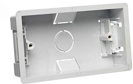 Dry Lining Pattress Back Box Double 2 Gang 35mm White Wall Flush Mount Pattress Socket Box