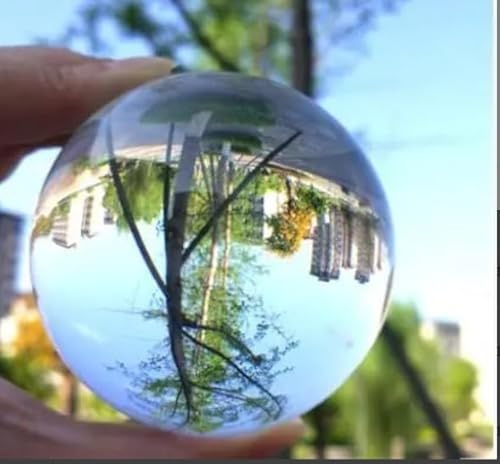 VEKETE Sfera Di Cristallo Di Quarzo Trasparente Decorazione Della Sfera Obiettivo Fotografico Puntello Per Foto Lensball Decorazioni Per La Casa, 10cm