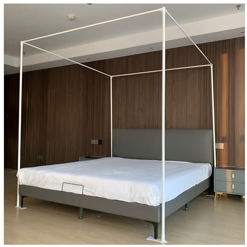 Betthimmelrahmen, Bettstützen-Baldachin, 4 Eckpfosten, Betthimmelrahmen, Himmelstangen, Queen-Size-Bett, Baldachine, Moskitonetz-Halterung, voll