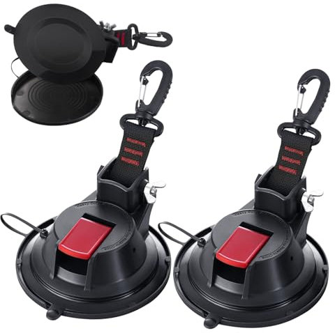 YESLUSY Set di 2 Ventosa per Campeggio Con Gancio Fisso, Ventose Multifunzione Extra Forti Fino a 30 kg, Ventosa da Campeggio per Camper, Campeggio, Casa, Officina, Auto,Tende da Sole