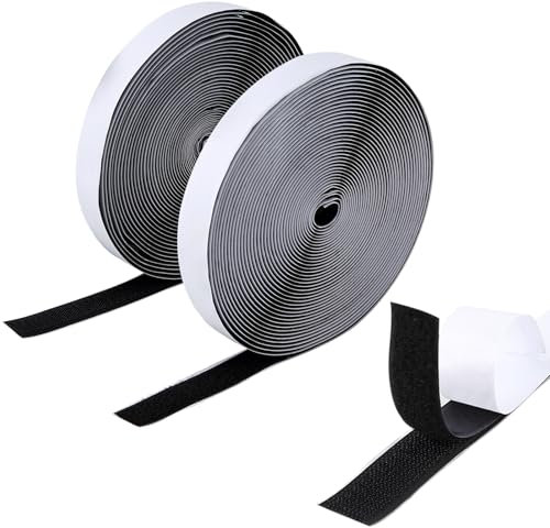 SOSINYA Autoadesivo Nastro Adesivo10Mx20MM.Nastro Gancio e Anello Extra Forte Bifacciale.Nastro Biadesivo per Tessuti Hook Loop.Feltro Adesivo Forte Tessuto.Autoadesivo Extra Forte Adesivo Rotolo