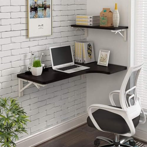 CuNtoHHH Klappbare Wand zum Aufhängen an der Wand, L-förmiger Eckschreibtisch für Zuhause, Arbeitszimmer, Wand, Computertisch, Eckschreibtisch, Wandbehang, Tragkraft 100 kg