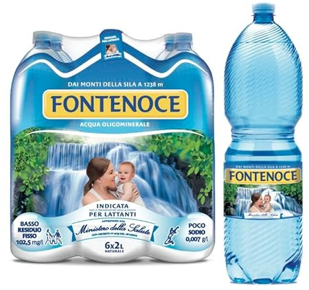 Acqua Fontenoce Ideale Per Lattanti e Adulti Bottiglie 2l Approvata Dal Ministero Della Salute Acqua Minerale Naturale Oligominerale (24 BOTTIGLIE 2L)
