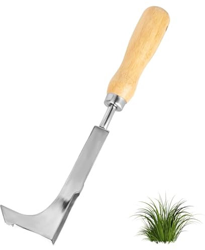 YYTECH Fugenkratzer,Unkrautstecher Edelstahl Holzgriff, Edelstahlkopf Mit Maß, Unkrautstecher Zum Entfernen Von Unkraut, Pflanzen Von Gemüse, Blumen, Graben, Beschneiden, Schneiden