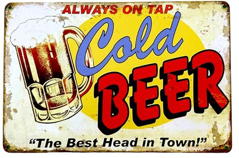 Cartello Vintage Poster di DiiliHiiri 30 x 20 cm — Decorazione da Bar | Stile Retro | Segnale di Birra | Lastre Metalliche | Regalo per gli Appassionati di Birra | Garage (2635-272)