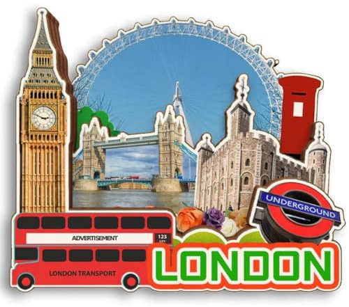 London UK 3D-Kühlschrankmagnet, Holz, Stadt, Reise, Souvenir, Kühlschrank-Aufkleber, Zuhause, Küche, Whiteboard, Dekoration