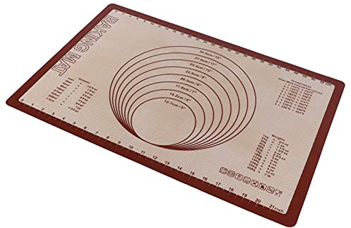 Qukaim Tappetino per impastare in fibra di vetro e silicone, tappetino antiaderente per impastare e teglia da forno per casa cucina e panetteria, resistente al calore, 40 x 60 cm