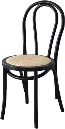 POSEDWRA Esszimmerstuhl Vintage Home Esstisch Stuhl Esszimmer Massivholz Esstisch Stuhl Rattan gewebter Rückenlehne Stuhl