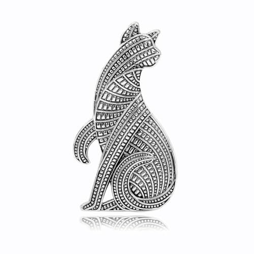 Cubahop Broche en Alliage Animal Rétro Chat Épingle à Col Vêtements Accessoires Broche pour Vêtements, taille unique, Métal