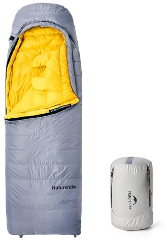 Naturehike CW700 Sacco a pelo in piuma ultraleggero, portatile, compatto, invernale, 4 stagioni, per adulti e bambini, all'aperto, campeggio, escursioni, viaggi, con sacco a compressione