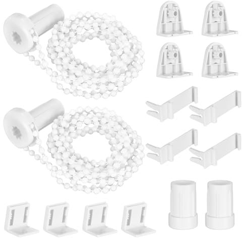 Tenbrachian 2 Sets for Klemmfix Roller Blind Fittings 17mm, Plastic Curtain Roller Blind Brackets Side Fittings Spares Replacement Repair Kit, Blind Accessories Parts