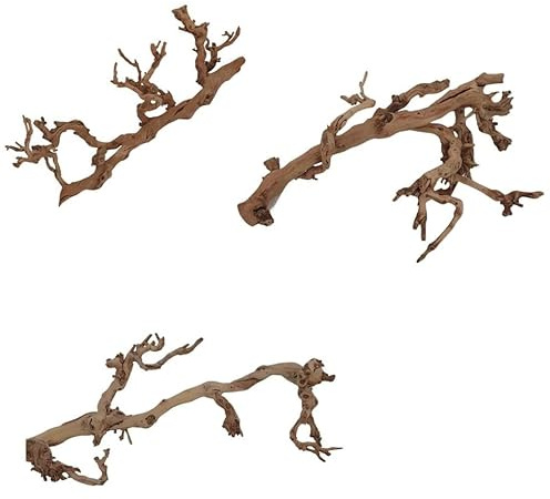 SAHAWA Weinreben, Rebenholz, verästelt, sandgestrahlt, Verschiedene Größen, Sitzstange, Vogelsitzplatz, Vogelkäfig Kletterast (60-70 cm)