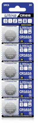 Xuanxi 5pcs/sheet CR1616 3V Batteries Coin Battery for Electronics Such as Doorbells, Sports Equipment, and Calorie Counters