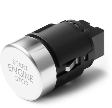 Botón Interruptor Encendido Motor para Volkswagen, Arranque Con Botón Arranque, Engine Start Stop Switch para Golf 7 E-Golf Tiguan Sharan 5N0959839 - Plateado