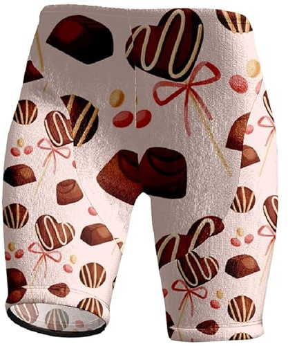 keepmore Femmes Cyclisme Shorts De Cyclisme Rembourrés Cuissards De Vélo Imprimé Chocolat Rapide Séchage pour VTT