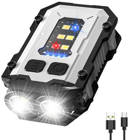 Siuyiu Torch, 200 Lumens 8 Light Modes 3 Colors Magnetic Base USB-C Torches | Torch Rechargeable, LED Light IPX4 Waterproof Lightweight Portable Keychain Pocket Torch for Pet Walking Jogging Maintenance