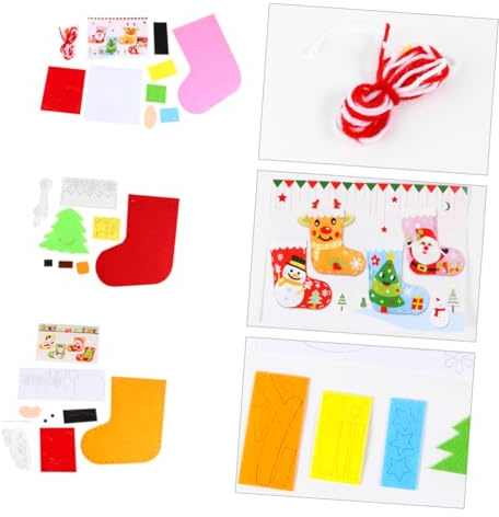 SOLUSTRE 4stücke Diy-weihnachtsstrümpfe für Junge Mädchen Bastelmaterialien Handgefertigtes zum Selbermachen Geschenktüten für Kindergarten und Schule Zufälliger Stil