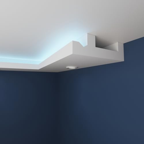 WOLDECOR Premium LED Ceiling Coving Cornice, Lightweight XPS Moulding for Ceilings, Easy DIY Fit, Coving for Ceilings, Paintable Surface, Crack Moisture Resistant Trim (WLS04, 30 Meters)