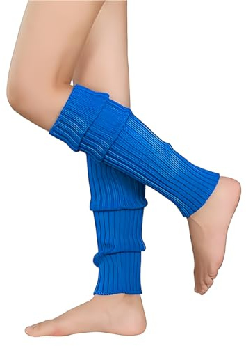 VONJUMA Calentadores De Piernas Para Mujer Niños Calentadores De Ballet Para Niñas Disfraz De Moda Calentadores De Piernas De Invierno Azul