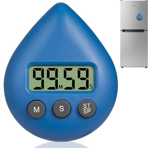 Timer digitale per doccia, impermeabile, a forma di goccia d'acqua, orologio da bagno impermeabile, orologio digitale per doccia, spazzolino da denti e sauna, timer magnetico da cucina, risparmio