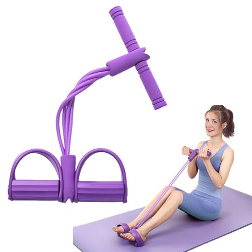 FrostyFlair Multifunktionales Spannseil, Fitnessgeräte für Zuhause & Bauchmuskeltrainer, Pedal Resistance Band mit 4 Röhren für Ganzkörper-Workout, Schwerlast TPE Rohre für Krafttraining