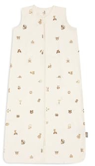 Jollein Jersey Schlafsack Baby – 110cm – Animal Friends – 100% Baumwolle – 0.5 TOG – Sommerschlafsack Baby – Mit Reißverschluss – OEKO-TEX Zertifiziert