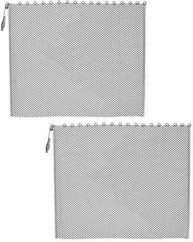BESPORTBLE Lot de 2 Écrans de Cheminée en Maille Métallique Ignifugée 61x53,3 Cm, Pare-feu Décoratif Suspendu, Barrière Thermique pour Cheminée Domestique, Protection Anti-étincelles