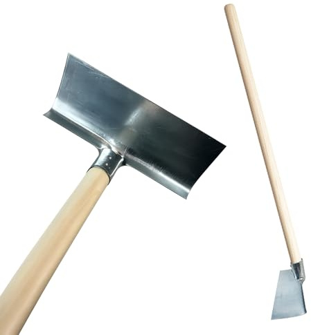 Crisalide® Raschiafango in Metallo con Manico in Legno 130 cm, Acciaio Rinforzato per Fango, Sabbia, Neve e Stalle, Attrezzo Professionale per Pulizia Agricola e Industriale