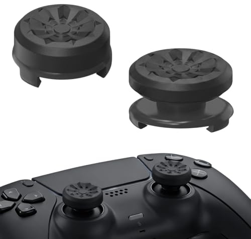 Thumb Grips for PS4 & PS5 Controller, Silicone Performance Thumbsticks High-Rise & Mid-Rise Joystick Grip Caps, FPS Aim Assist Accessories for PlayStation 4/5, Improved Accuracy & Comfort, 2Pcs Black